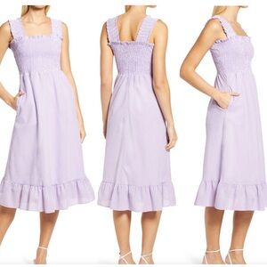 Eliza J Purple Sleeveless Square Neck Midi Dress